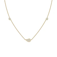 Yellow Gold and Diamond Station Necklace