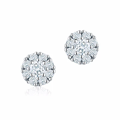 Small Diamond Cluster Earrings for Baby