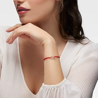 Yu Yi Rose Gold and Diamond Red Cord Bracelet