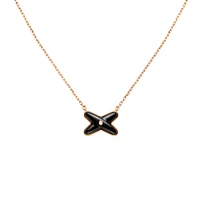 Jeux De Liens Rose Gold Onyx and Diamond Pendant