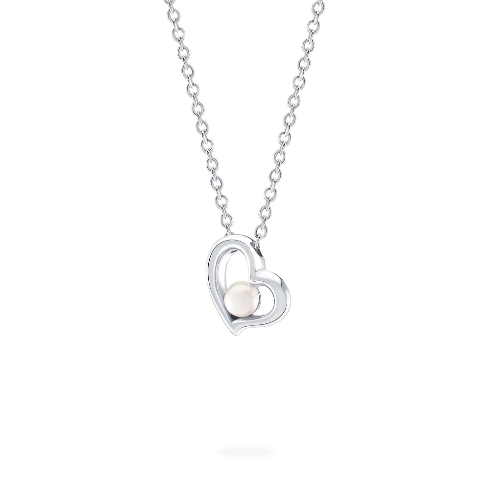 Freshwater Pearl Heart Pendant for Kids