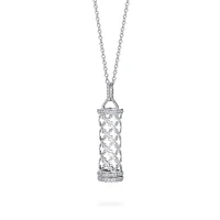 Diamond Message Pendant, White Gold