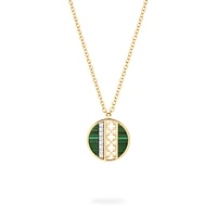 Malachite and Diamond Medallion Pendant, M (18 mm)