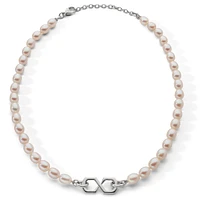 Infinite & Boundless The Symbol Pearl and Silver Necklace