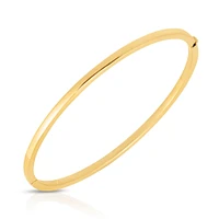 Basic Yellow Gold Oval Bangle