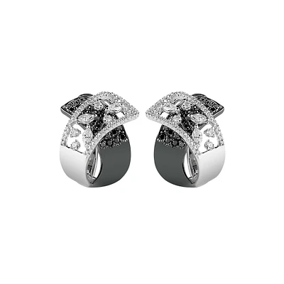 Stardust White and Black Gold Diamond Earrings