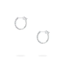 Oval Hoop Diamond Earrings