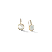 Jaipur Colour Yellow Gold, Mother-of-Pearl and Diamond Earrings