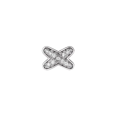 Jeux de Liens White Gold Diamond Pavé Single Stud Earring