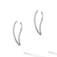 Diamond and White Gold Hoop Earrings