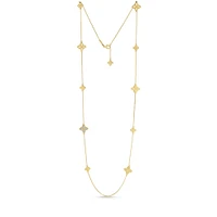 Princess Flower Yellow Gold and Diamond 6 Station Necklace