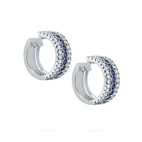 Sapphire and Diamond Huggie Earrings