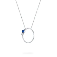 Sapphire and Diamond Circle Pendant