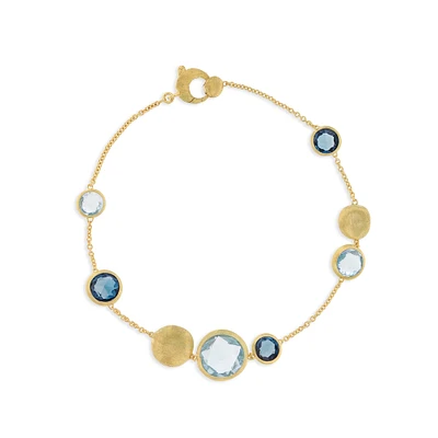 Jaipur Colour Yellow Gold and Blue Topaz Bracelet