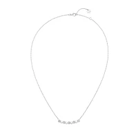 Bee My Love White Gold Diamond Half Pavé Necklace