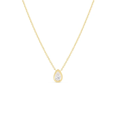 Diamonds By The Inch Yellow Gold and Diamond Pear Cut Pendant Necklace