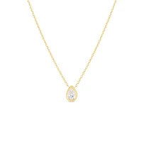 Diamonds By The Inch Yellow Gold and Diamond Pear Cut Pendant Necklace