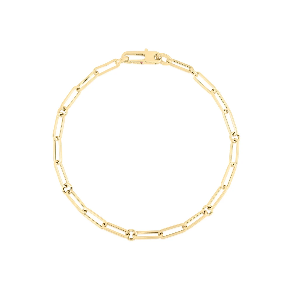 Classic Gold Yellow Gold Paper Clip Chain Bracelet