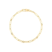 Classic Gold Yellow Gold Paper Clip Chain Bracelet