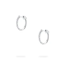 Oval Hoop Diamond Earrings