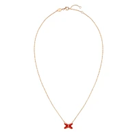 Jeux de Liens Rose Gold Carnelian Diamond Necklace