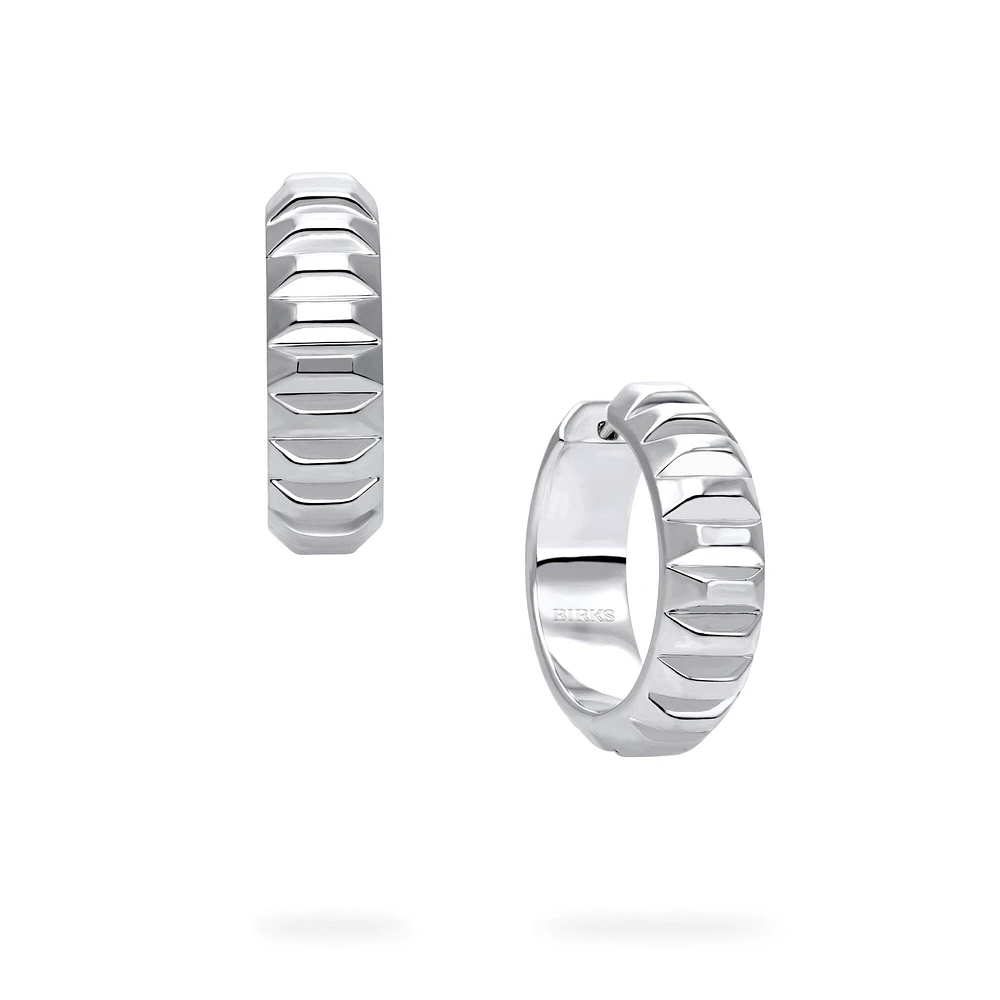 Silver Textured Hoops