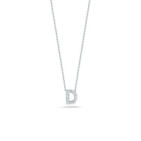 Tiny Treasures Love Letter D White Gold and Diamond Pendant