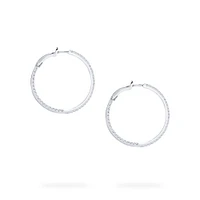 Diamond Hoop Earrings, Medium