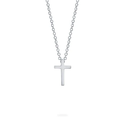 Sterling Silver Cross Pendant for Kids, Small