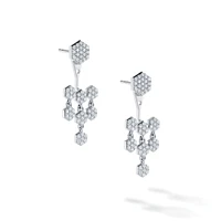 White Gold Large Diamond Jacket Earrings