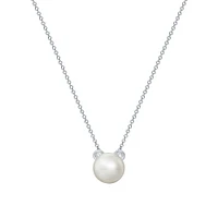 Freshwater Pearl and Silver Polar Bear Pendant