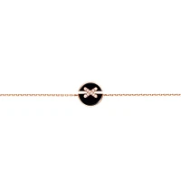 Jeux De Liens Harmony Rose Gold Onyx and Diamond Bracelet