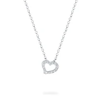 White Gold Diamond Heart Pendant for Kids