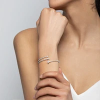 Triple Row Diamond Bangle Bracelet