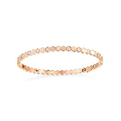 Bee My Love Rose Gold Diamond Half Pavé Bracelet