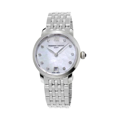 Classics Slimline Quartz 30 mm Stainless Steel and Diamond