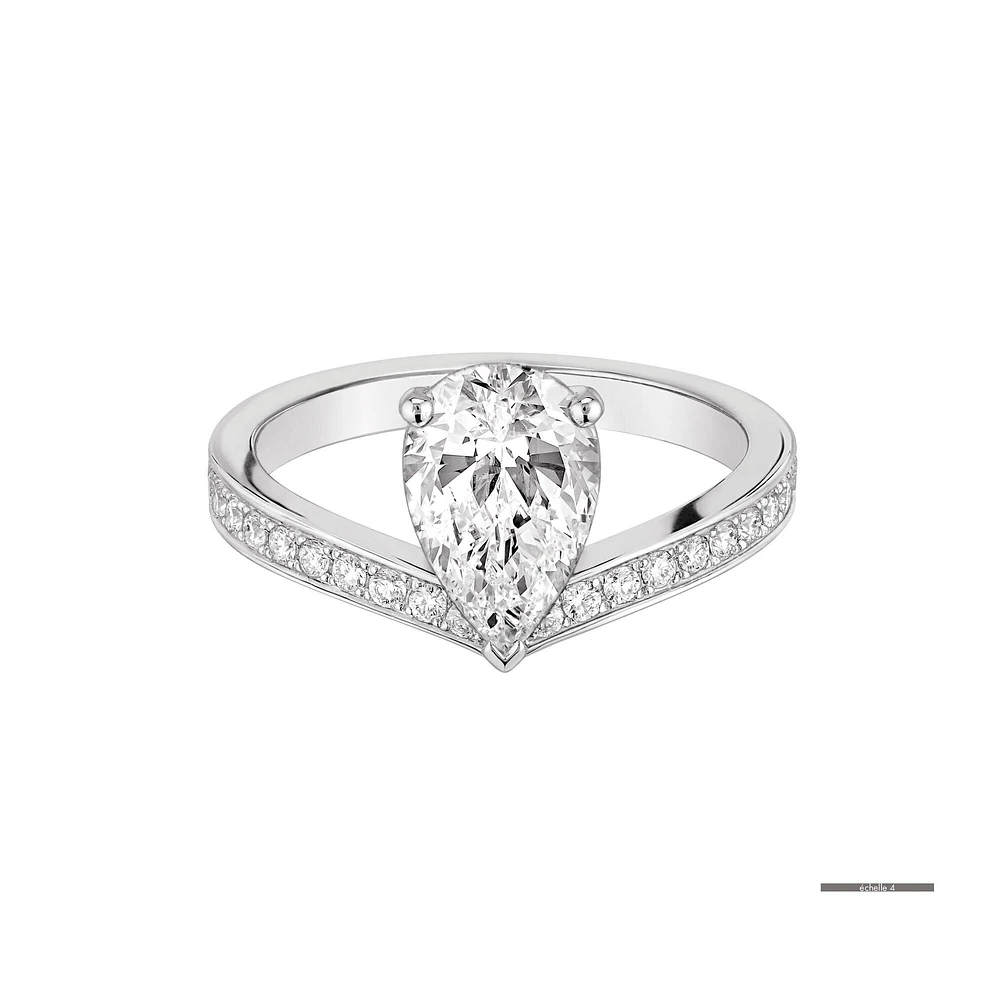 Joséphine Aigrette Platinum Diamond Pavé Solitaire From 1.50 Carat