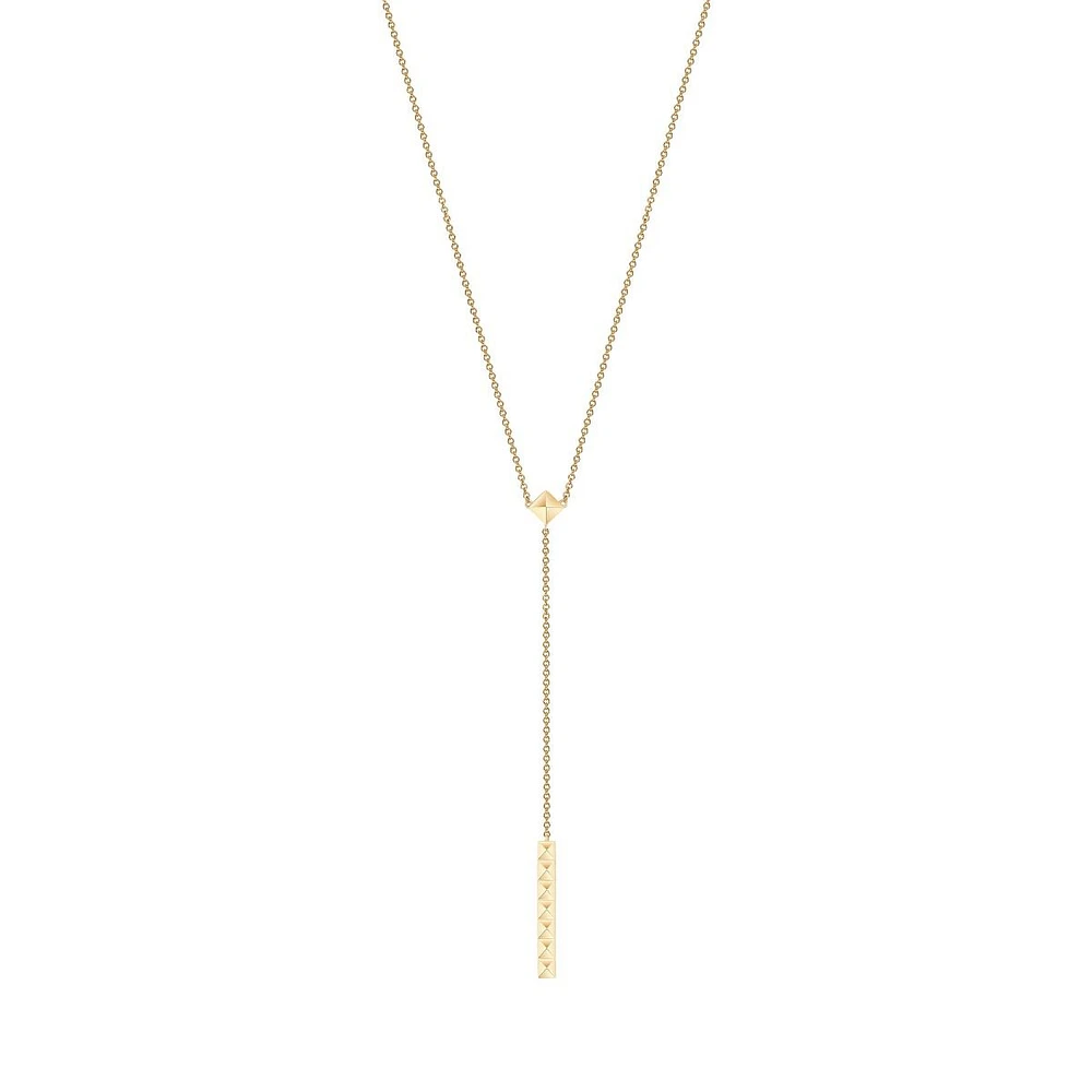 Yellow Gold Pixel Drop Necklace