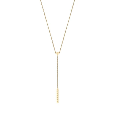 Yellow Gold Pixel Drop Necklace