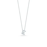 Tiny Treasures Love Letter E White Gold and Diamond Pendant