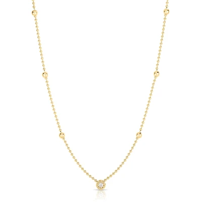 Diamonds By The Inch Yellow Gold and diamond 7 Sation Necklace
