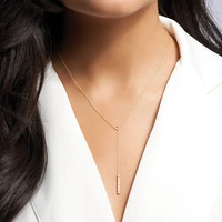 Yellow Gold Pixel Drop Necklace