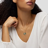 Malachite and Diamond Medallion Pendant, M (18 mm)