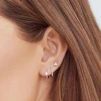 Kate White Gold and Diamond Mini Hoop Earrings