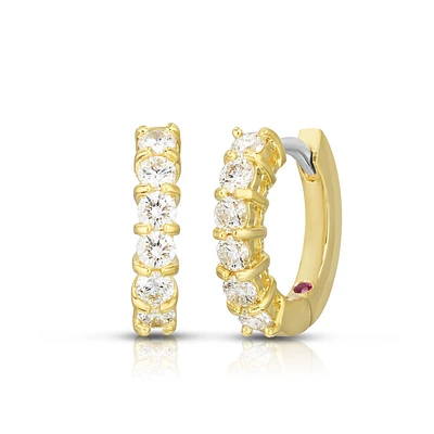 Perfect Diamond Hoops Single Line Earrings in Yellow Gold