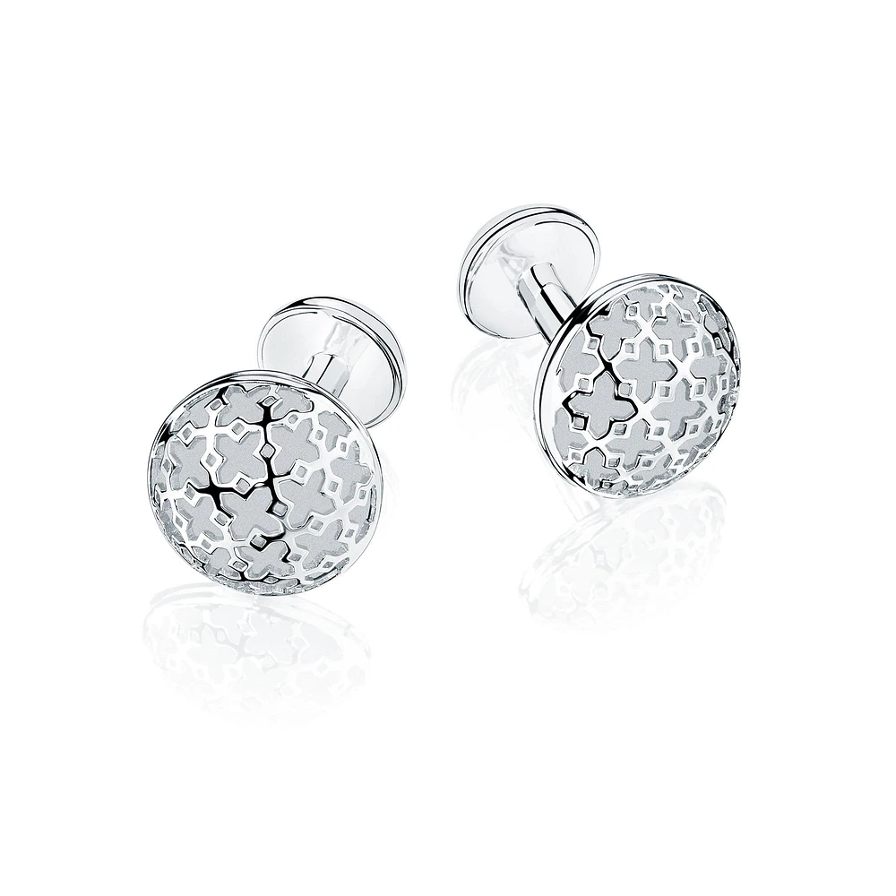 Silver Cufflinks with Signature Mesh Motif