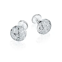 Silver Cufflinks with Signature Mesh Motif