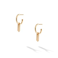 Yellow Gold Hoop Drop Earrings