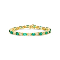 Yellow Gold Emerald and Diamond Bracelet