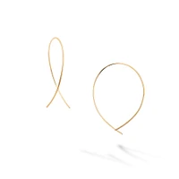 Yellow Gold Crossover Hoop Earrings